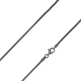 925 Sterling Silver 1.8mm Popcorn Coreana Black Rhodium Chain